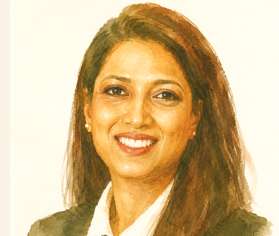 Watercolour portrait of Hiral Patel