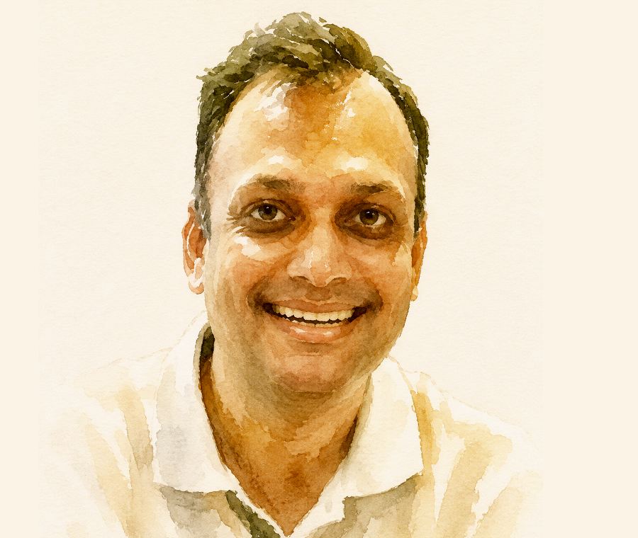 Watercolour portrait of Viral Patel